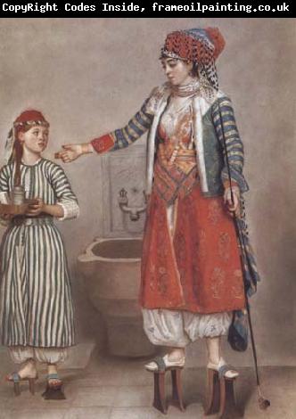 Jean-Etienne Liotard Dame franque vetue a la turque et sa servante (mk32)